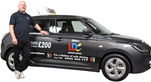 Eddie McCluskey's driving school car